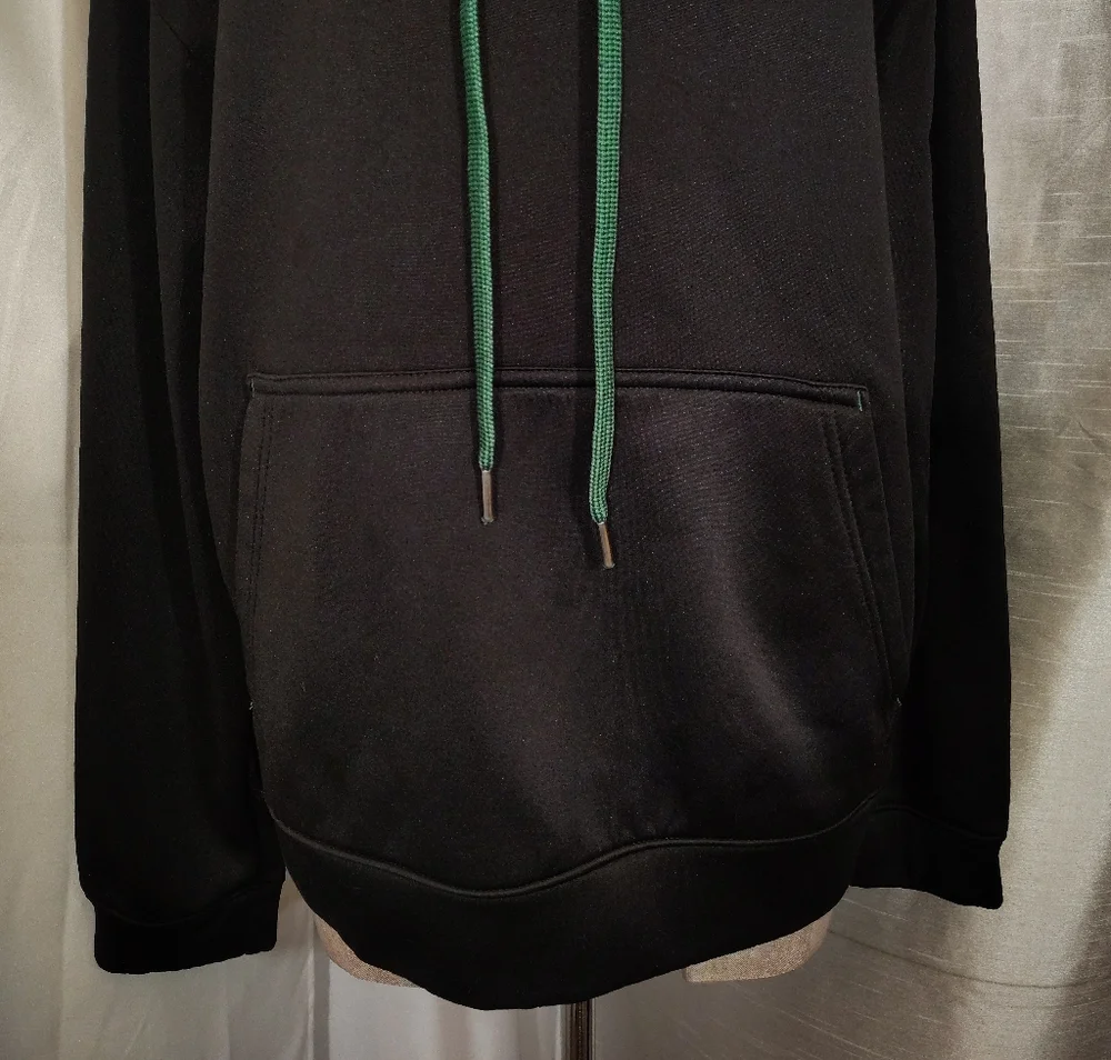 Oregon University Hoodie, C/D Men , Black+Green Satin+Yellow  Logo, Pckts,M - Picture 3 of 11